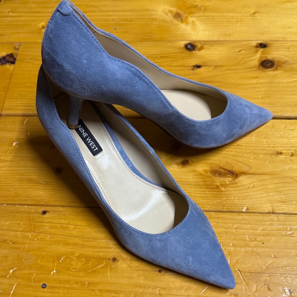 Nine West Elegant Blue Suede Heels